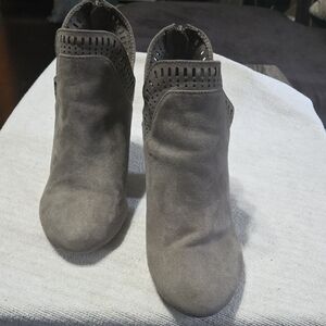 Torrid Gray Ankle Booties with Knitted Collar